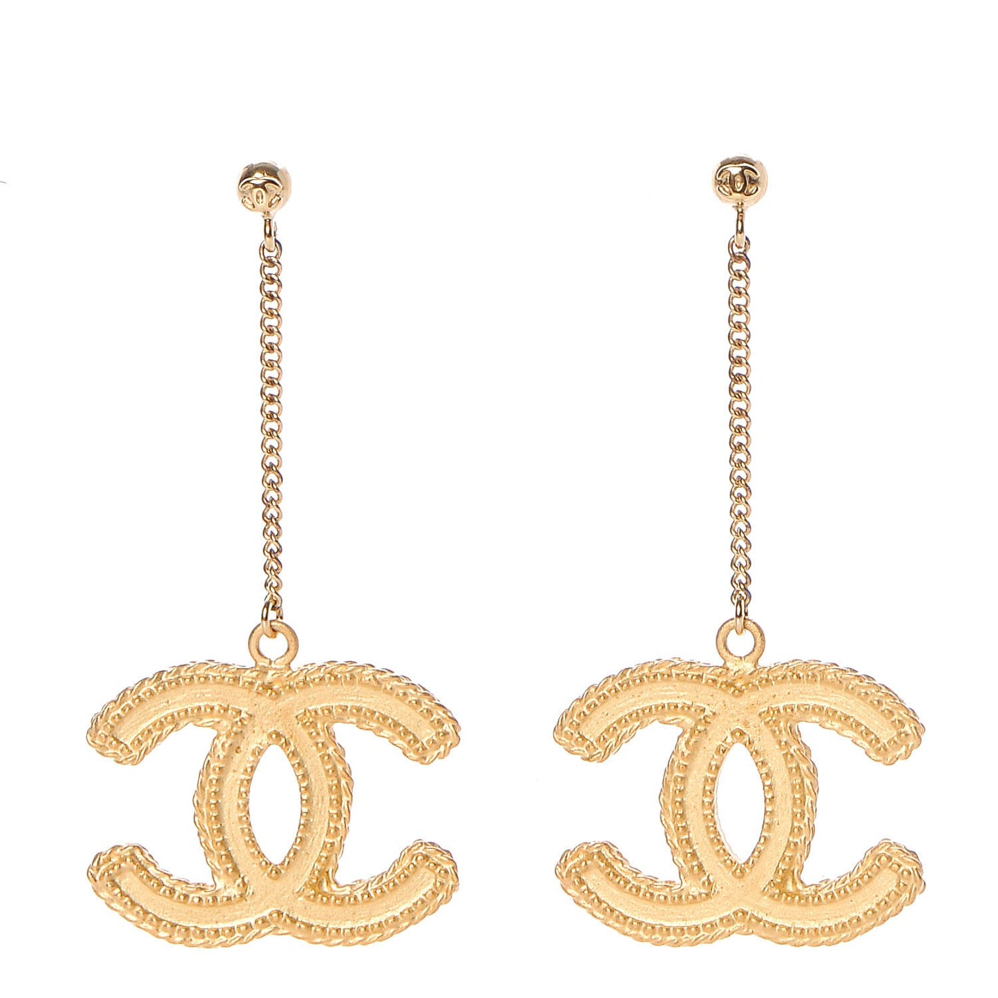 CC Drop Earrings Matte Gold