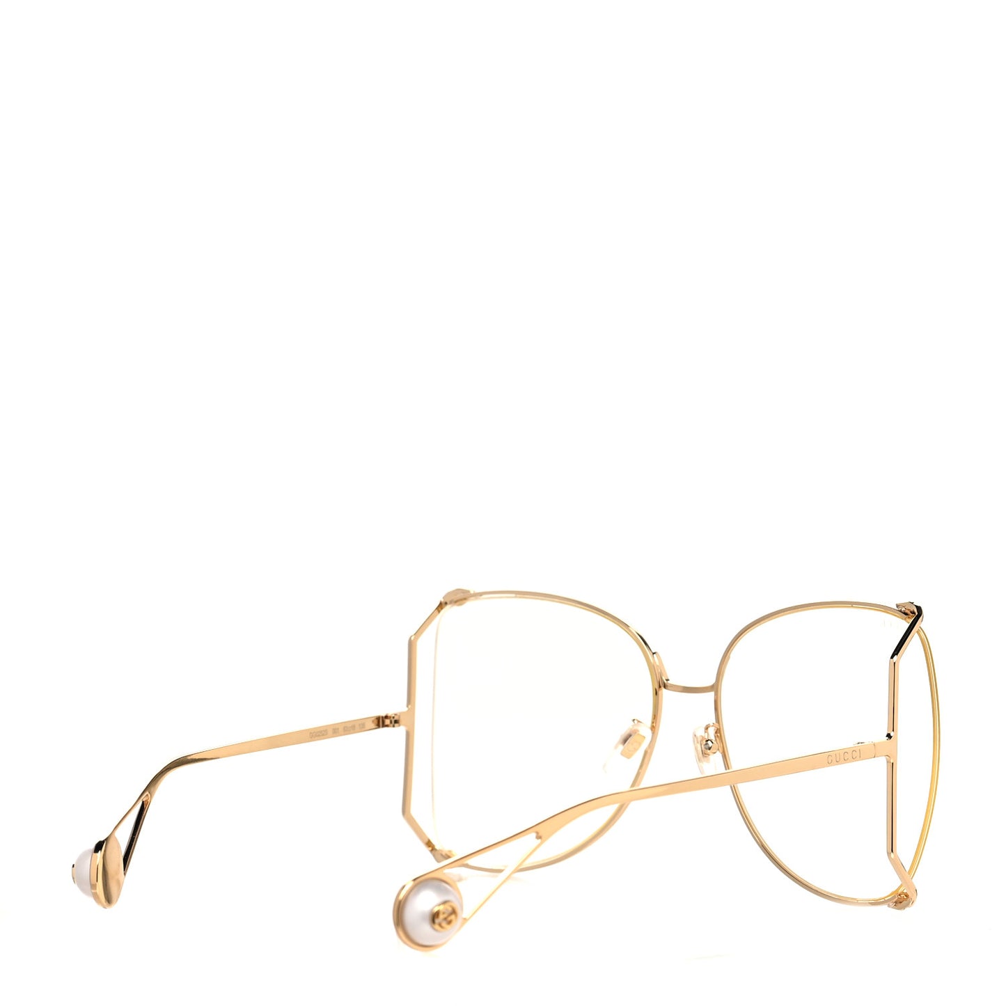 Metal Oversized Round Sunglasses GG0252S Gold