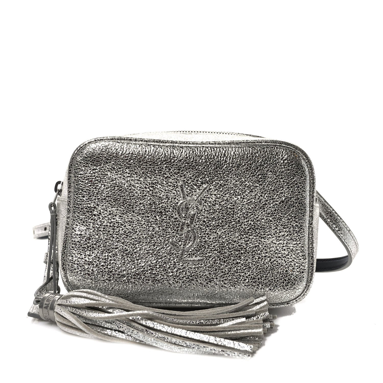 Saint Laurent Metallic Lambskin Monogram Lou Belt Bag Argento 1 of 7