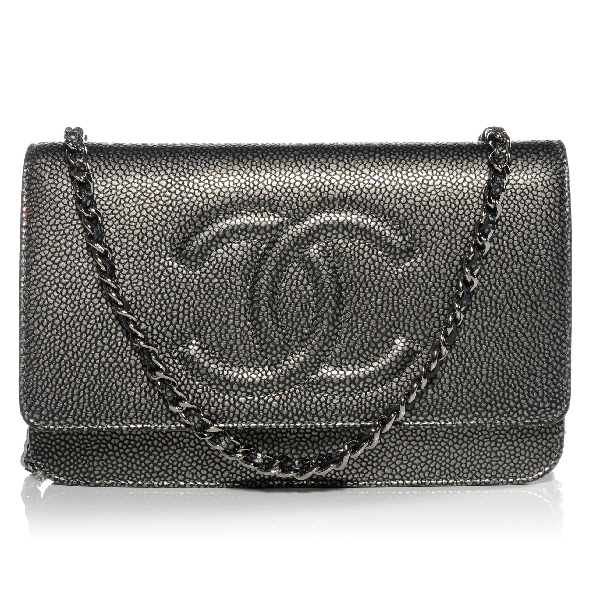 Chanel Caviar Wallet on Chain WOC Metallic 1 of 9