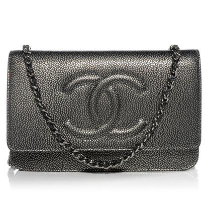 Chanel Caviar Wallet on Chain WOC Metallic 1 of 9