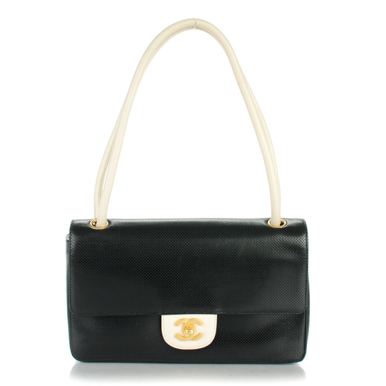 Lambskin Perforated Flap Black