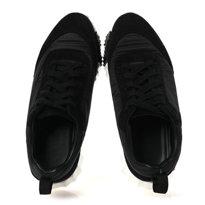 Hermes Air Mesh Suede Goatskin Bouncing Sneakers 37.5 Black Orange 2 of 13