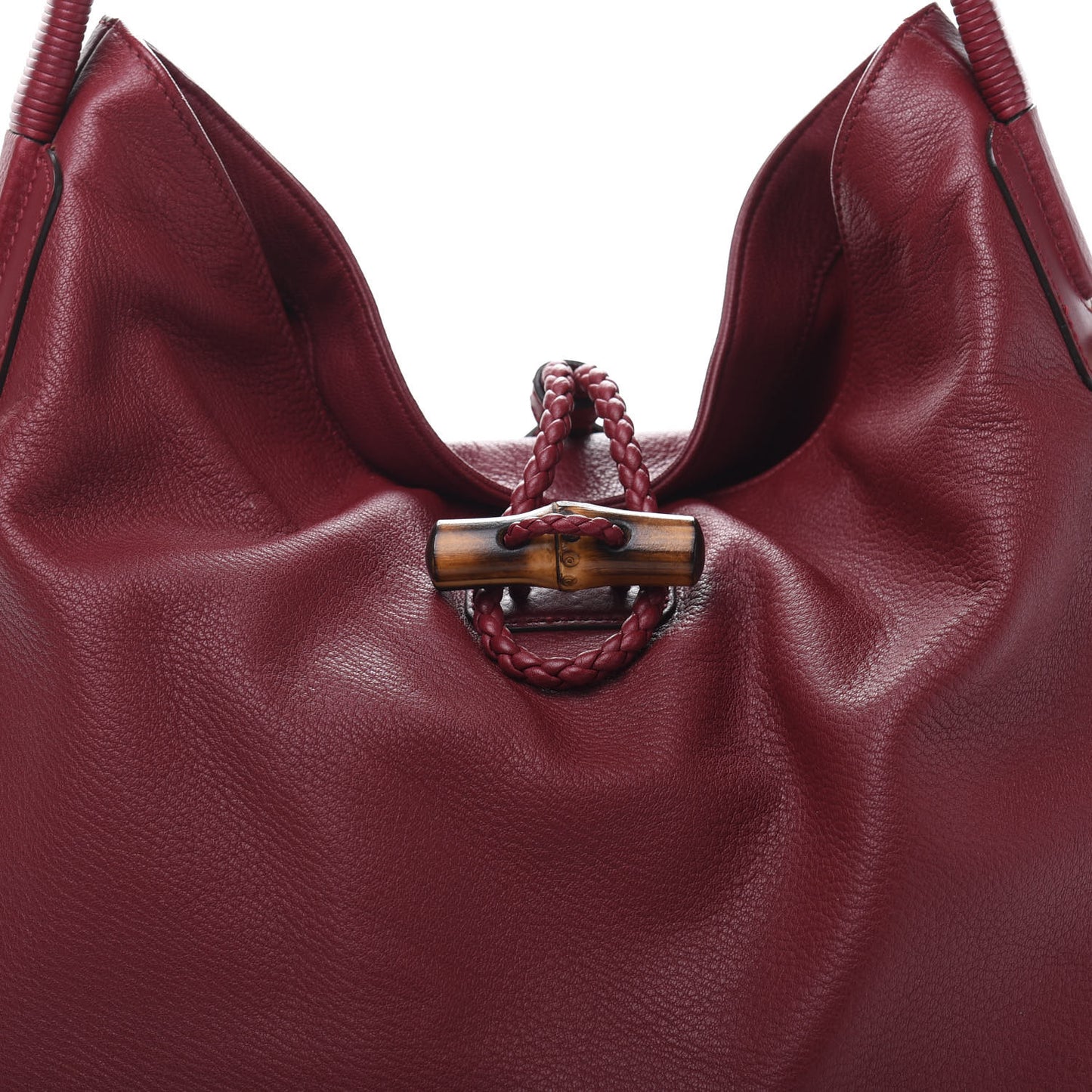 Deerskin Large Hip Bamboo Hobo Raspberry Candy