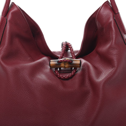 Gucci Deerskin Large Hip Bamboo Hobo Raspberry Candy 11 of 12