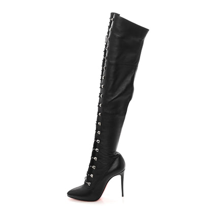 Christian Louboutin Nappa So Frenchissima 100 Knee High Boots 38.5 Black 1 of 12