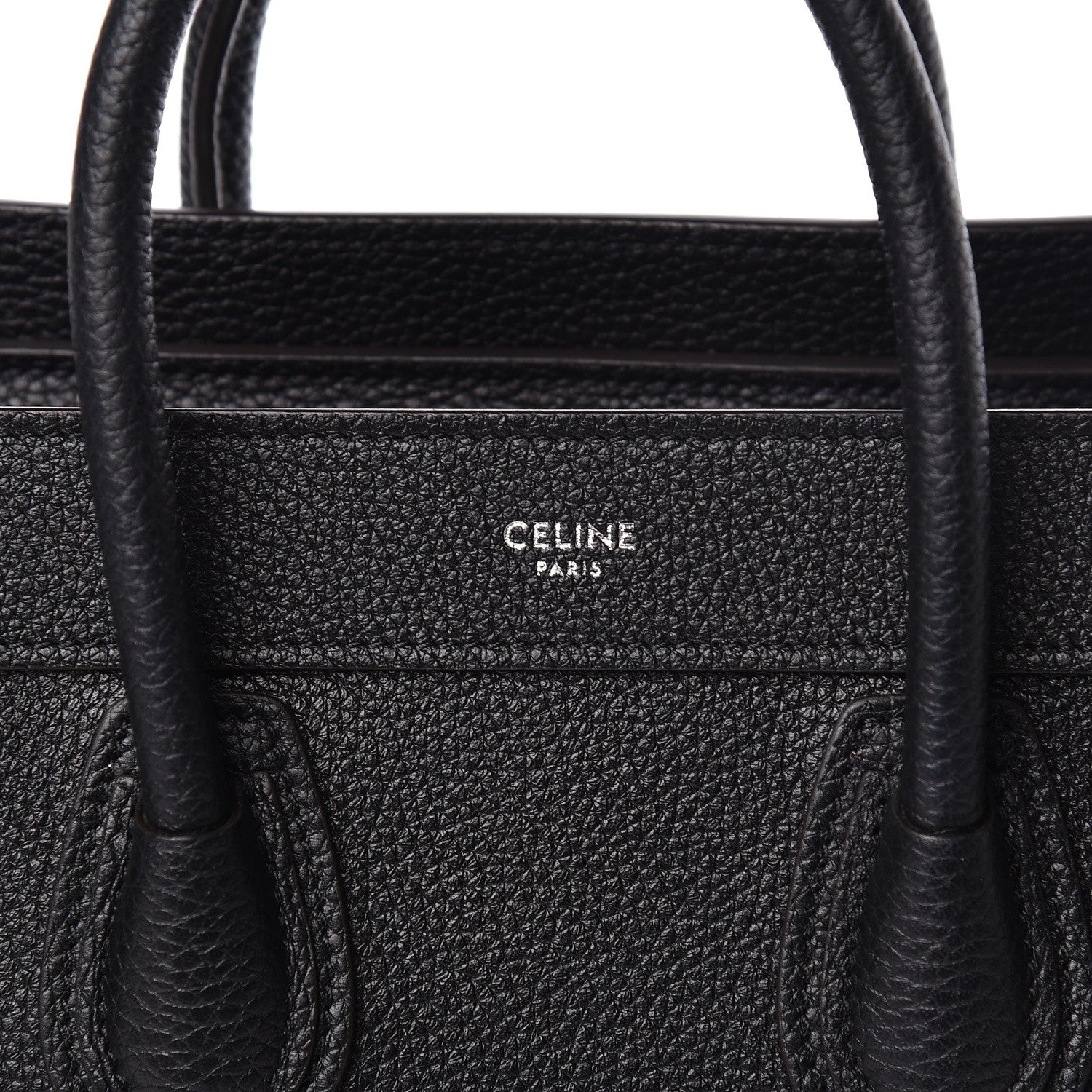Celine Drummed Calfskin Nano Luggage Black 8 of 9