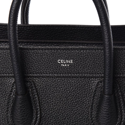 Celine Drummed Calfskin Nano Luggage Black 8 of 9