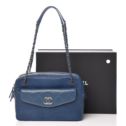 Chanel Caviar Lambskin Quilted Coco Break Camera Case Navy Blue 10 of 10