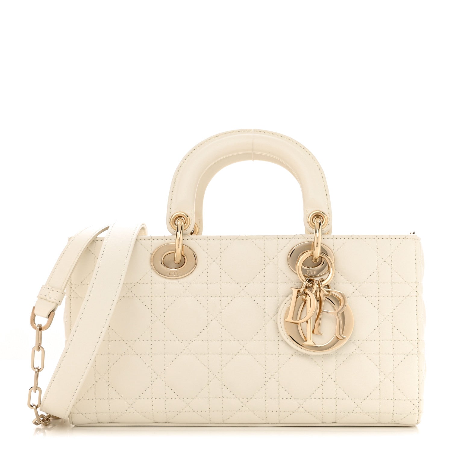 Christian Dior Lambskin Cannage Medium Lady D-Joy White 1 of 11