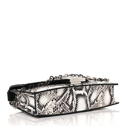 Givenchy Calfskin Snake Embossed Small 4G Chain Bag Black White 4 of 8