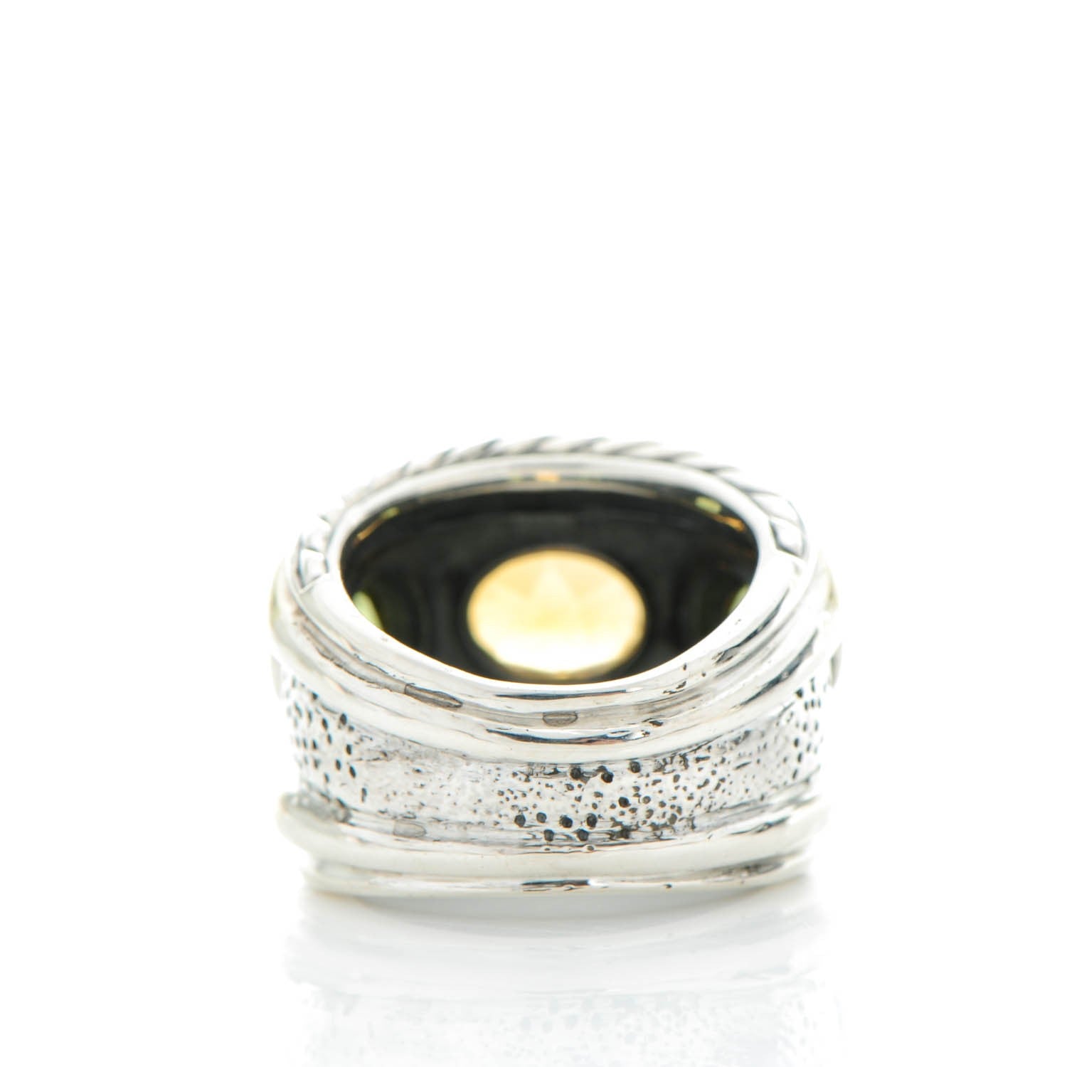 David Yurman Sterling Silver 14K Yellow Gold Citrine Peridot 17mm Renaissance Ring 52 6 3 of 5