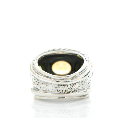 David Yurman Sterling Silver 14K Yellow Gold Citrine Peridot 17mm Renaissance Ring 52 6 3 of 5
