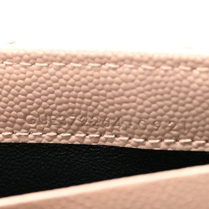 Saint Laurent Grain De Poudre Matelasse Chevron Monogram Flap Wallet Dark Beige 7 of 7