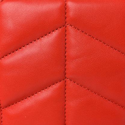 Saint Laurent Lambskin Monogram Loulou Puffer Pouch Clutch Coral 11 of 11