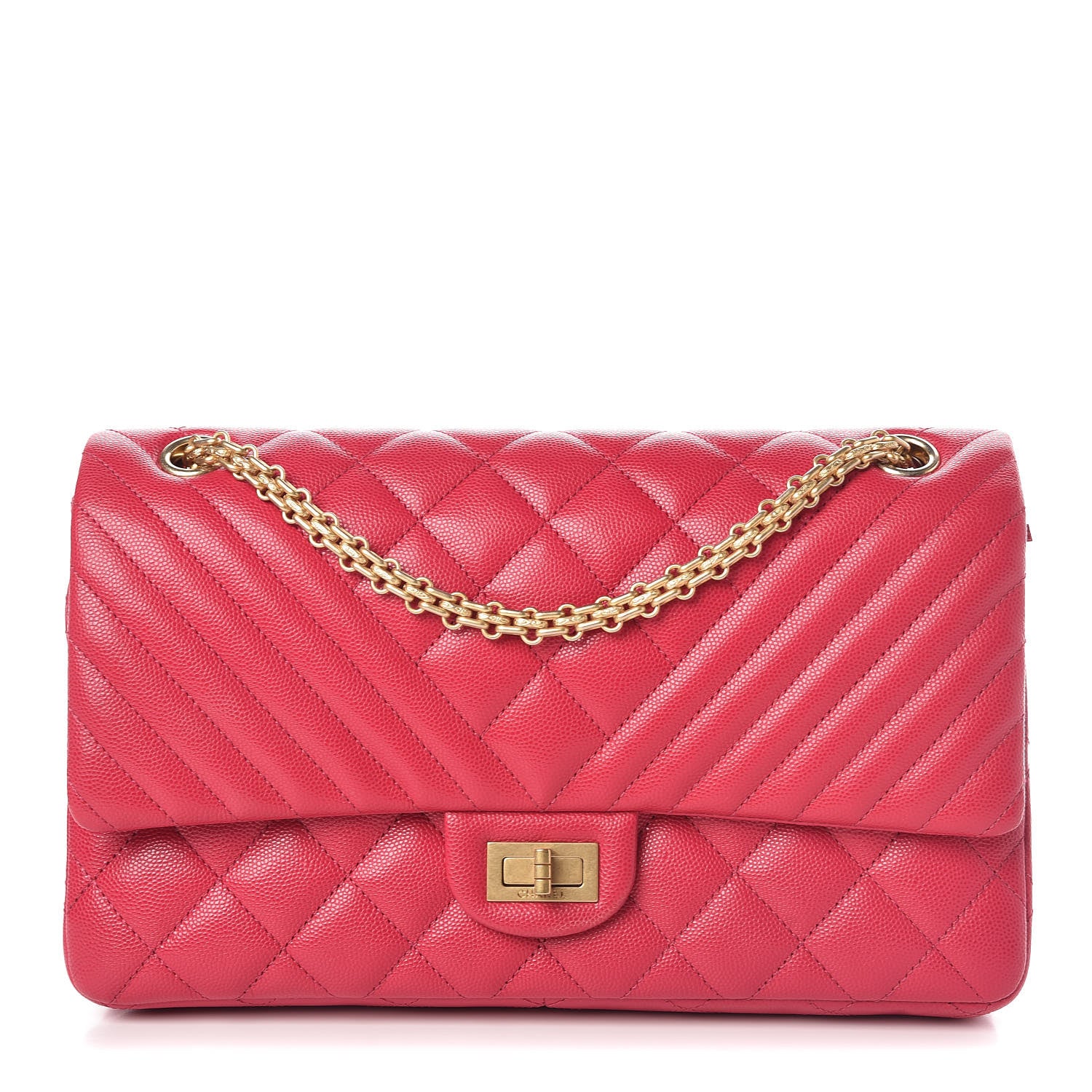 Chanel Caviar Chevron Quilted 2.55 Reissue 226 Flap Fuchsia 1 of 10