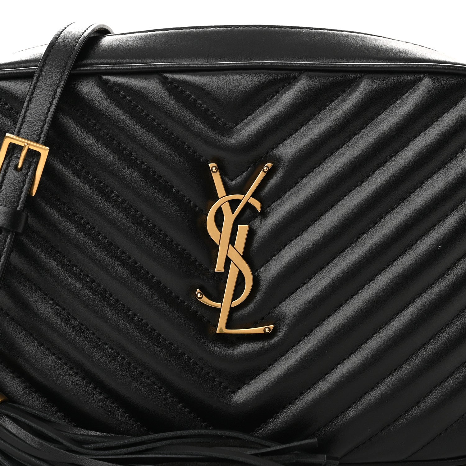 Saint Laurent Calfskin Matelasse Monogram Lou Camera Bag Black 8 of 11