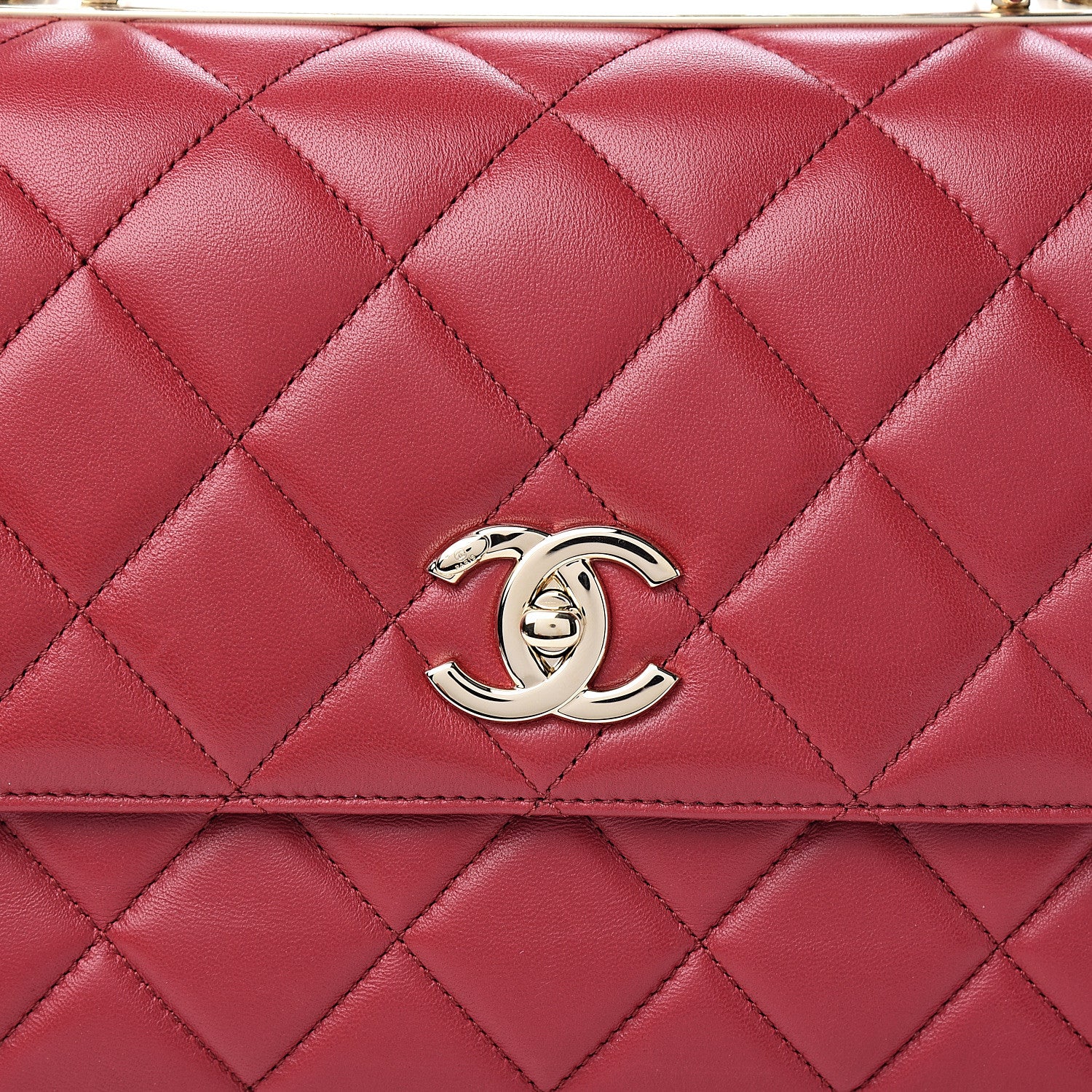 Chanel Lambskin Quilted Medium Trendy CC Flap Dual Handle Bag Red 9 of 9