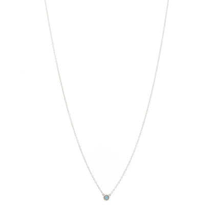 Tiffany Sterling Silver Aquamarine .06ct Elsa Peretti Color by the Yard Pendant Necklace 1 of 4