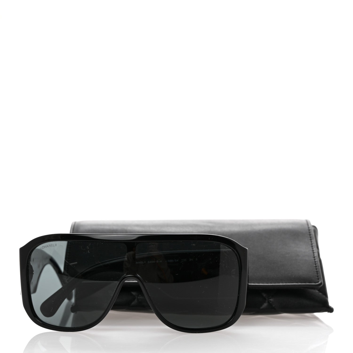 Chanel Acetate Crystal CC Shield Sunglasses 5466-B-A Black 9 of 9