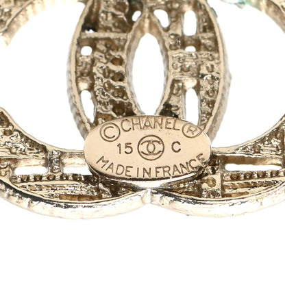 Chanel Tweed Effect CC Earrings Gold 4 of 4