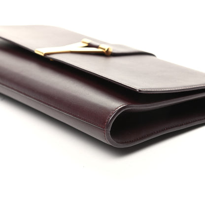 Saint Laurent Calfskin Classic Y Ligne Clutch Bordeaux 8 of 8