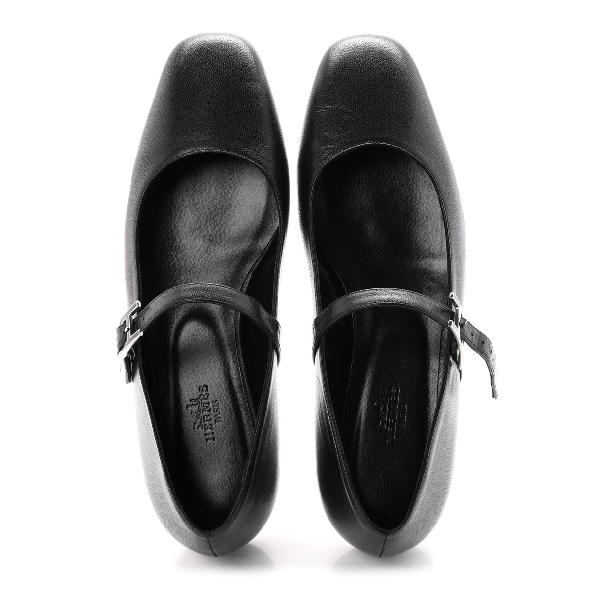 Hermes Goatskin Jane Ballet Flats 38.5 Black 2 of 10