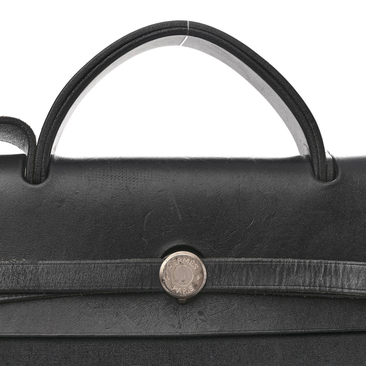 Hermes Toile Officier Vache Calfskin Herbag 39 GM Black 12 of 12