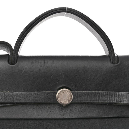 Hermes Toile Officier Vache Calfskin Herbag 39 GM Black 12 of 12