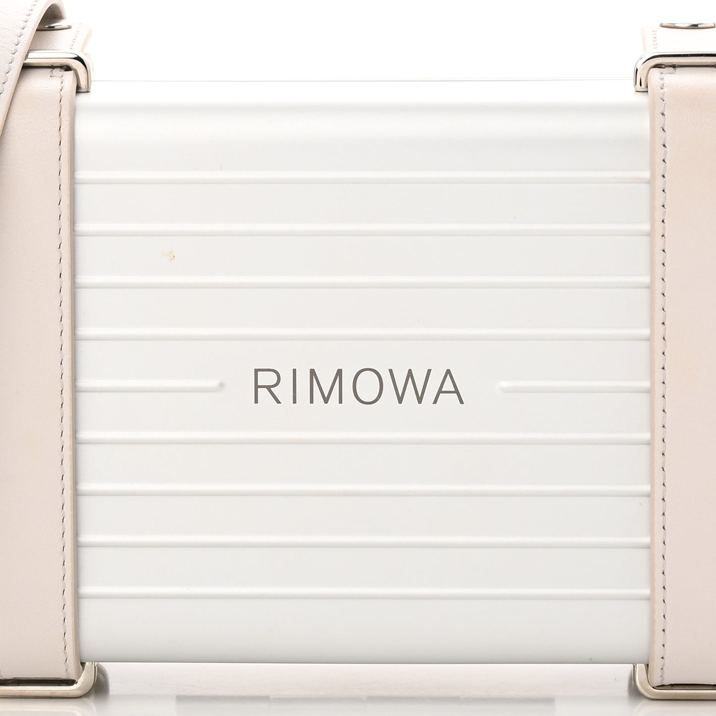 X RIMOWA Aluminum Personal Clutch On Strap Silver