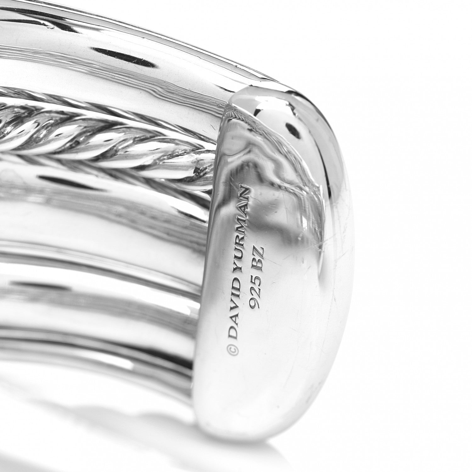 David Yurman Sterling Silver Bronze Diamond Pure Form Bracelet 3 of 3