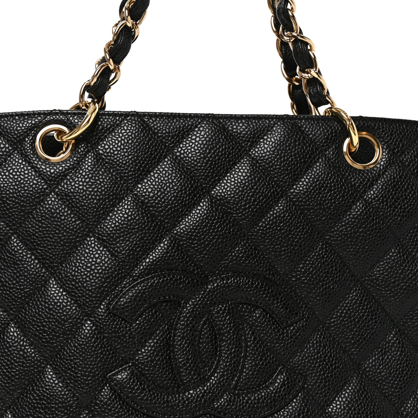 Caviar Quilted Petit Timeless Tote PTT Black