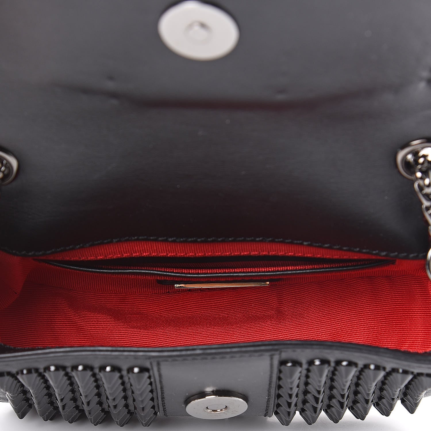 Christian Louboutin Calfskin Spikes Sweety Charity Crossbody Bag Black 5 of 11
