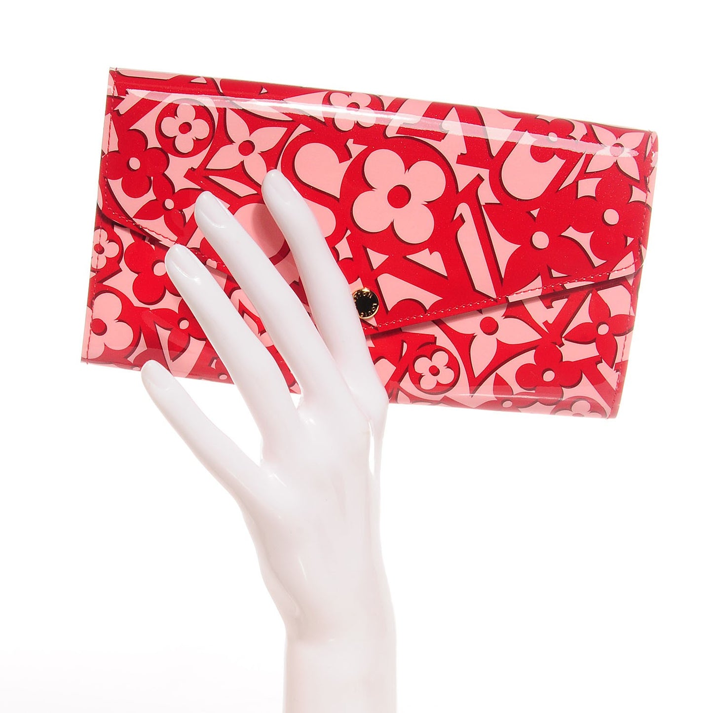 Patent Sweet Monogram Sarah Wallet Pomme D'Amour