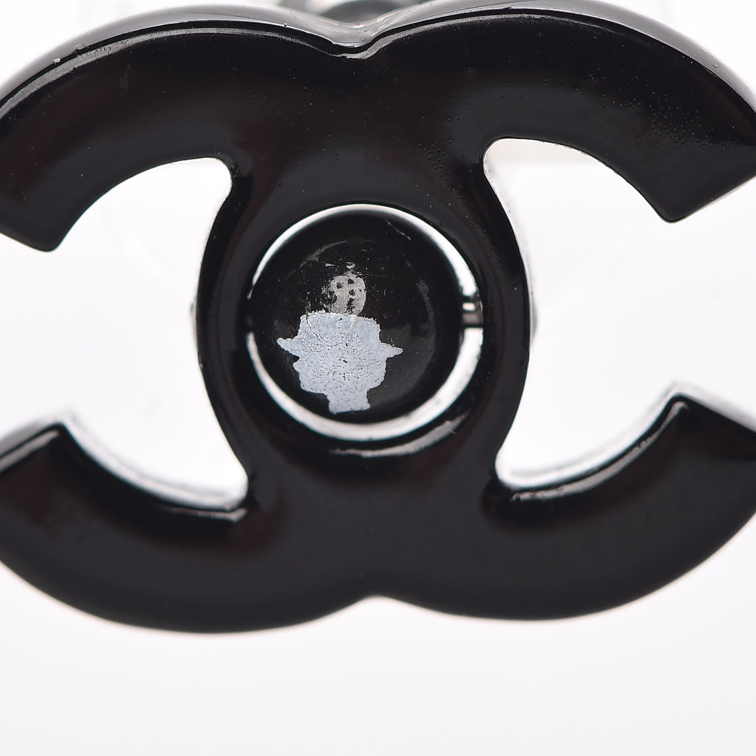 Chanel Resin CC Mademoiselle Earrings Black 6 of 6
