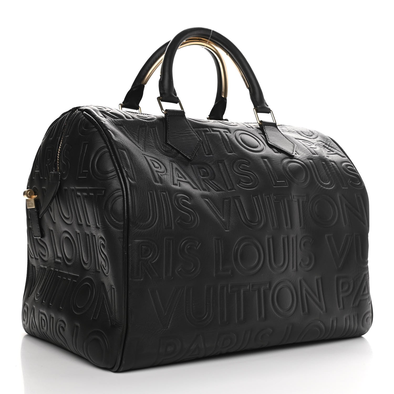 Louis Vuitton Calfskin Embossed Speedy Cube 30 Black 2 of 10