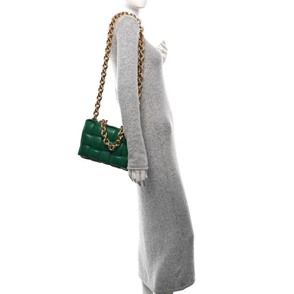 Bottega Veneta Lambskin Maxi Intreccio Padded Chain Cassette Crossbody Bag Racing Green 2 of 15