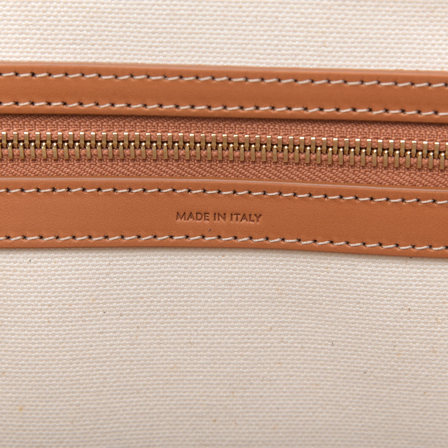 Celine Canvas Calfskin Horizontal Cabas Natural Tan 9 of 10