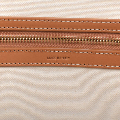 Celine Canvas Calfskin Horizontal Cabas Natural Tan 9 of 10