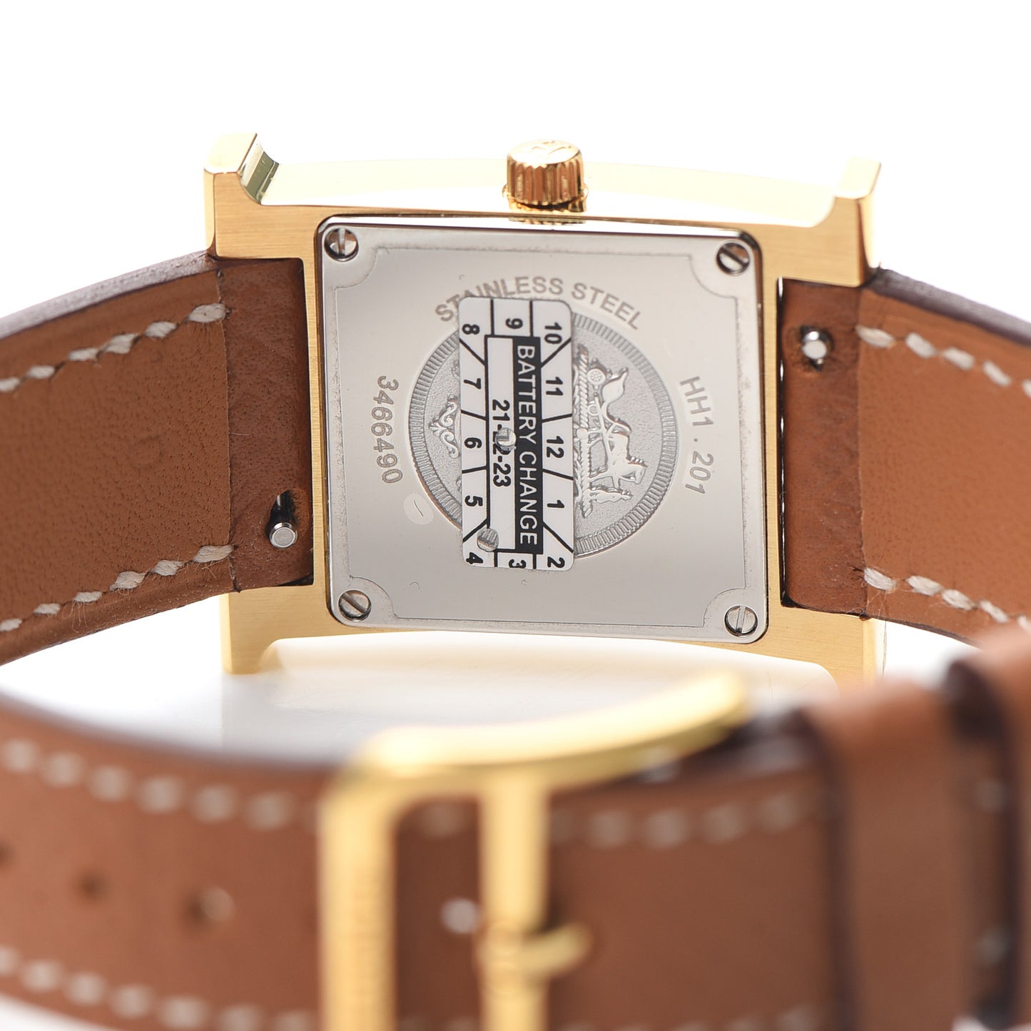 Stainless Steel Epsom 21mm Heure H Hour Quartz Watch Gold