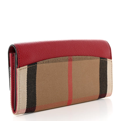 Burberry Calfskin Haymarket Check Henley Wallet Red 3 of 7