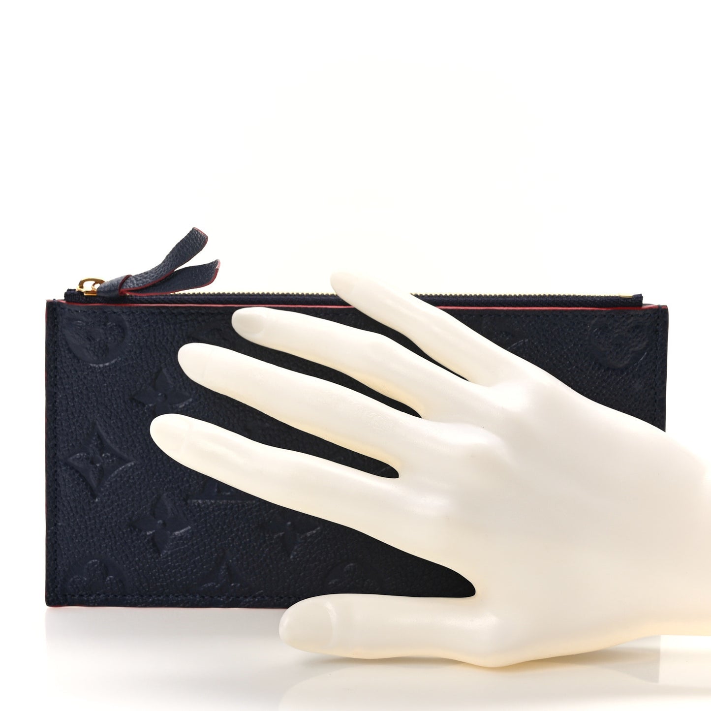 Empreinte Felicie Chain Wallet Zippered Insert Marine Rouge