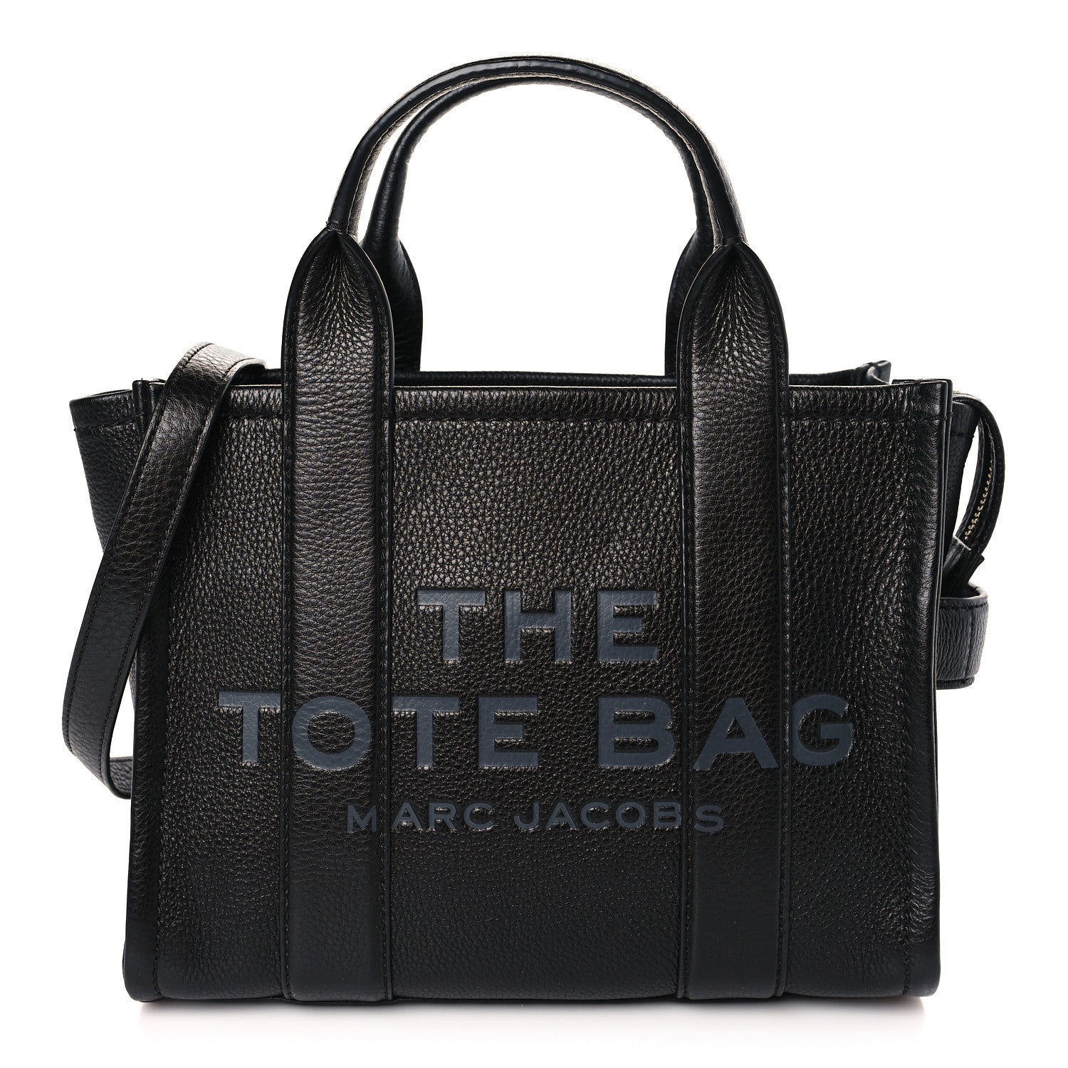 Marc Jacobs Grained Calfskin Small The Tote Bag Black 1 of 8