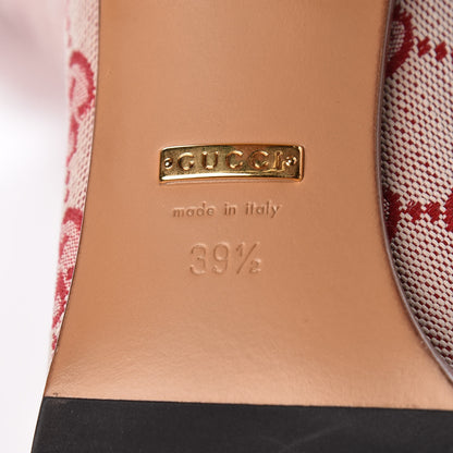 Gucci Monogram Over The Knee Boots 39.5 Gardenia Hibiscus Red 6 of 7