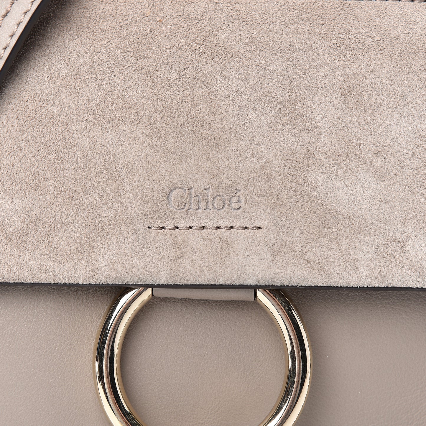 Suede Calfskin Mini Faye Bracelet Bag Motty Grey