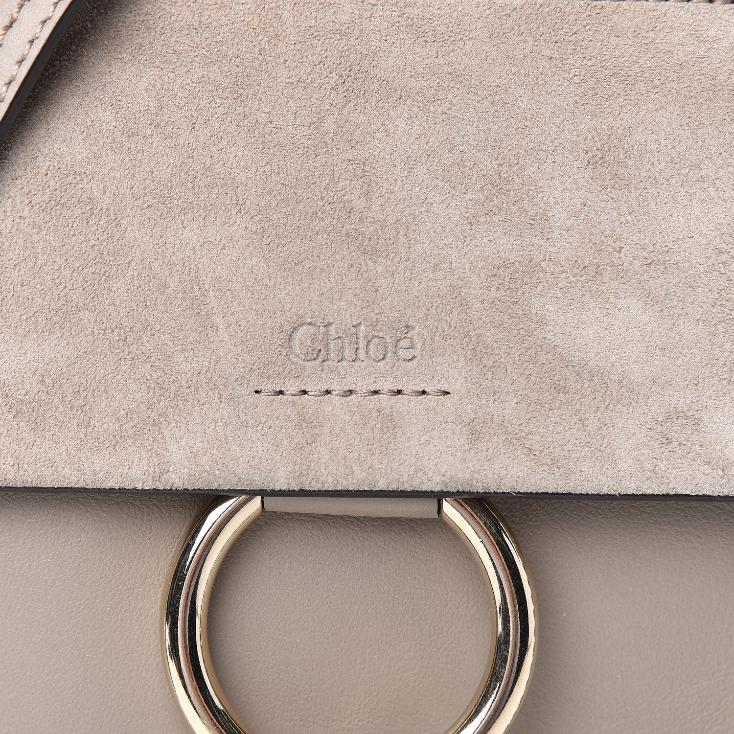 Chloe Suede Calfskin Mini Faye Bracelet Bag Motty Grey 8 of 13