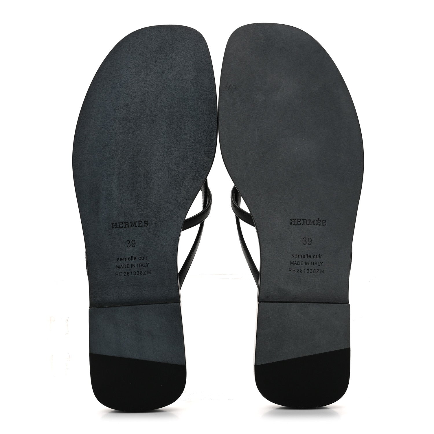 Hermes Calfskin Miss Sandals 39 Black 6 of 9