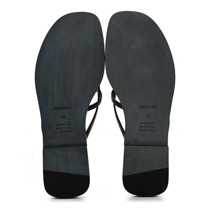 Hermes Calfskin Miss Sandals 39 Black 6 of 9