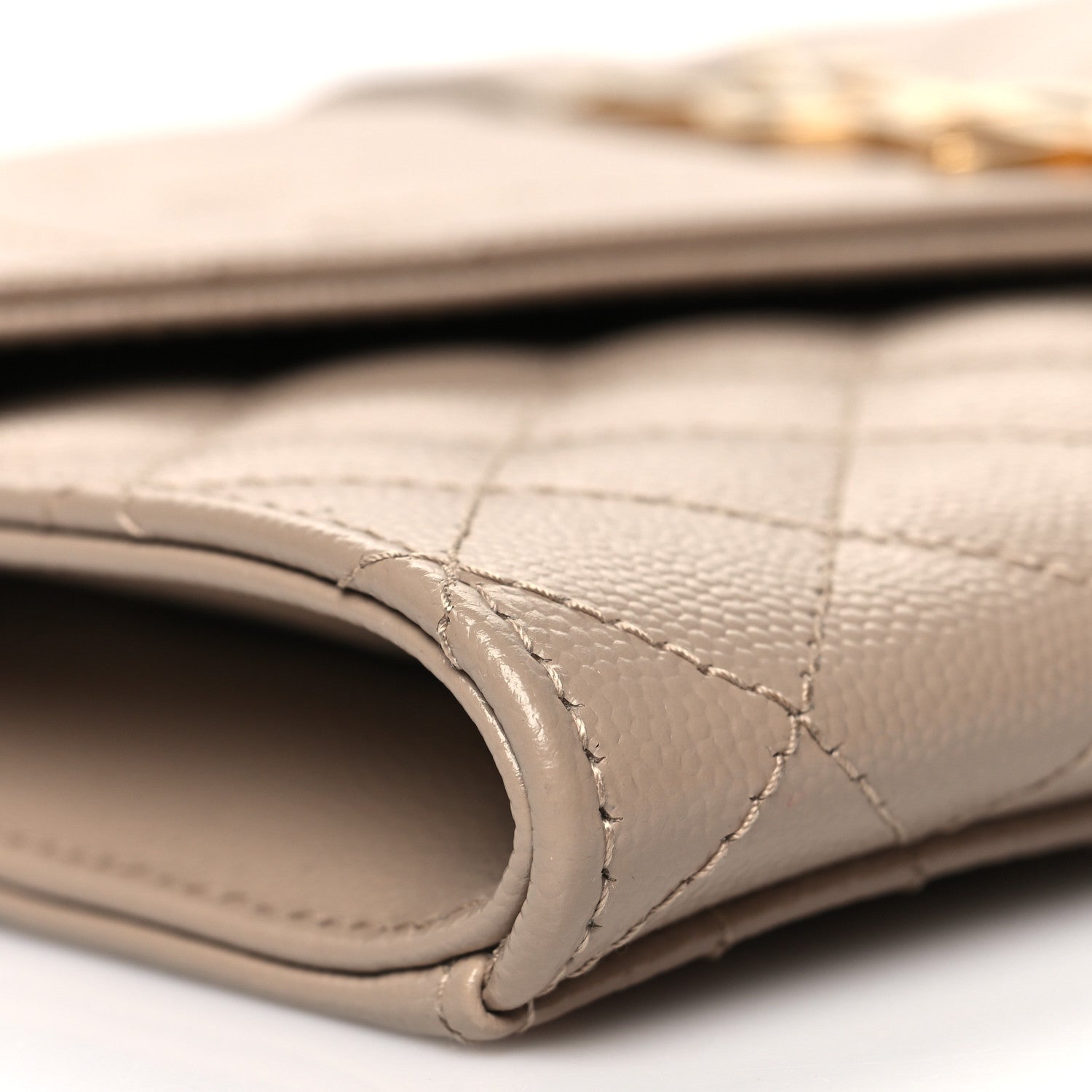 Saint Laurent Grain De Poudre Textured Mixed Matelasse Triquilt Monogram Clutch Dark Beige 9 of 11