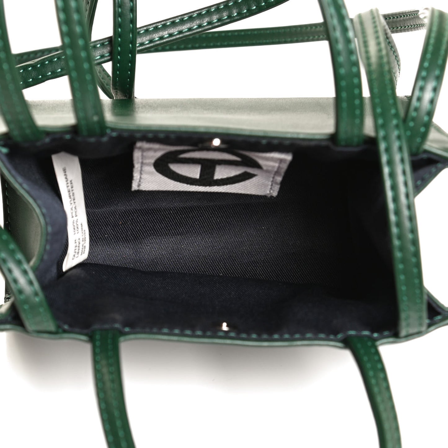 Vegan Leather Small Shopping Bag Dark Olive
